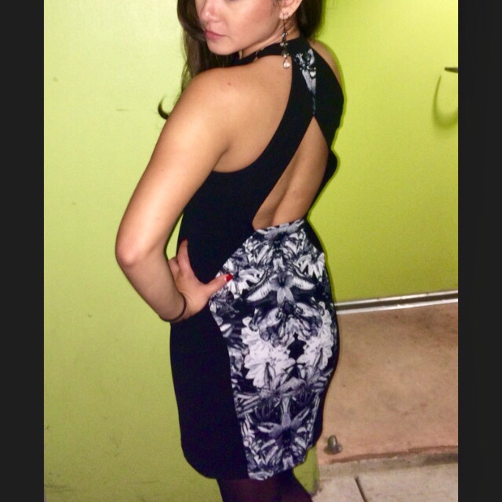 Silence + Noise Crepe Halter Neck Dress in black